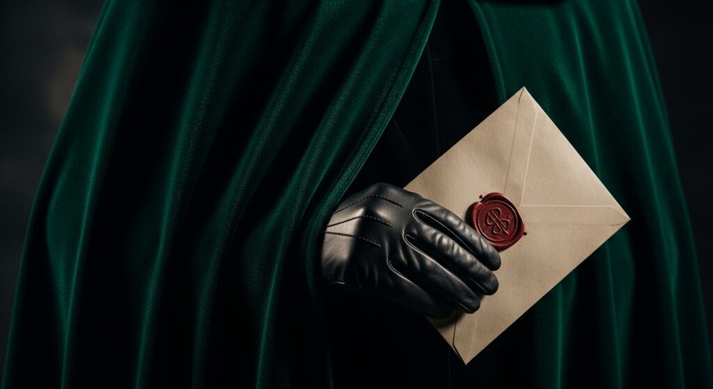 Alan Cumming hosting The Traitors US, wearing a tartan suit and standing in front of Ardross Castle