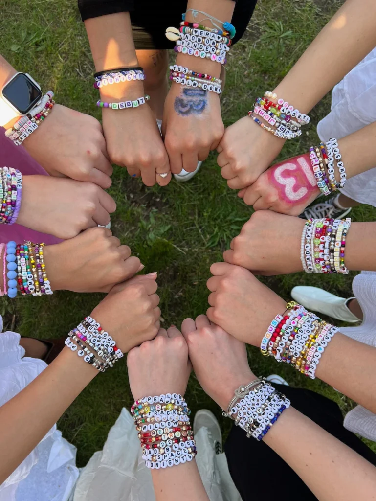 Taylor Swift Eras Tour UK fans Wembley crowd friendship bracelets
