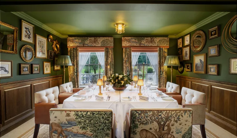 Grantley Hall restaurant interior luxury dining North Yorkshire