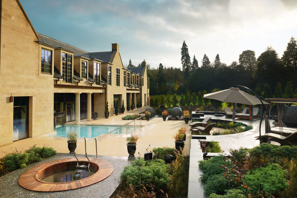 Grantley Hall outdoor heated pool spa experience